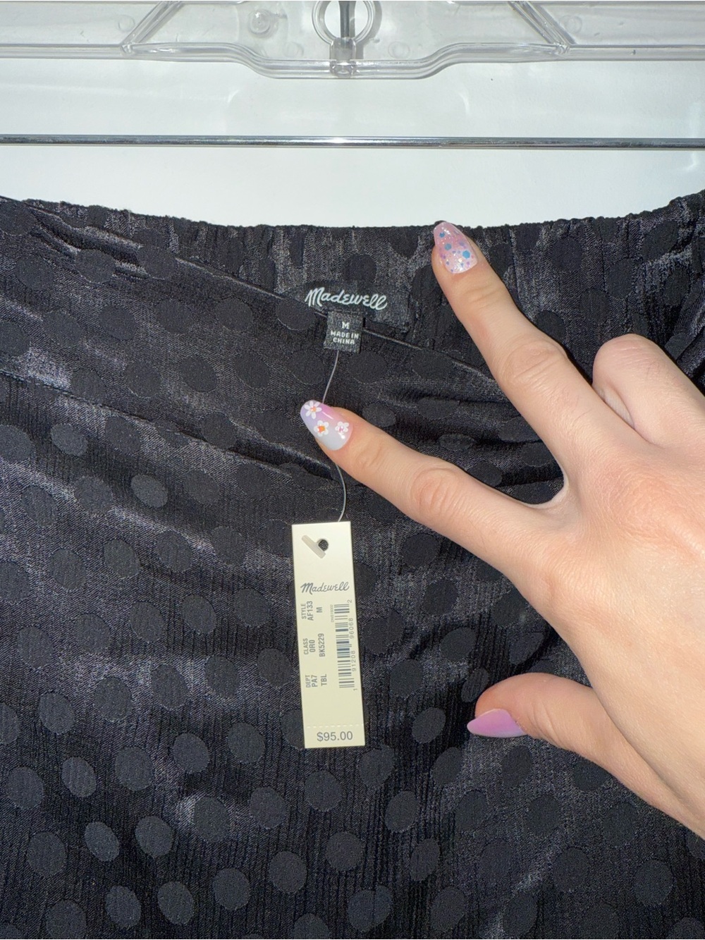 NWT Madewell Black Polka Dot Wide Leg Flowy Pants Medium - Picture 2 of 6